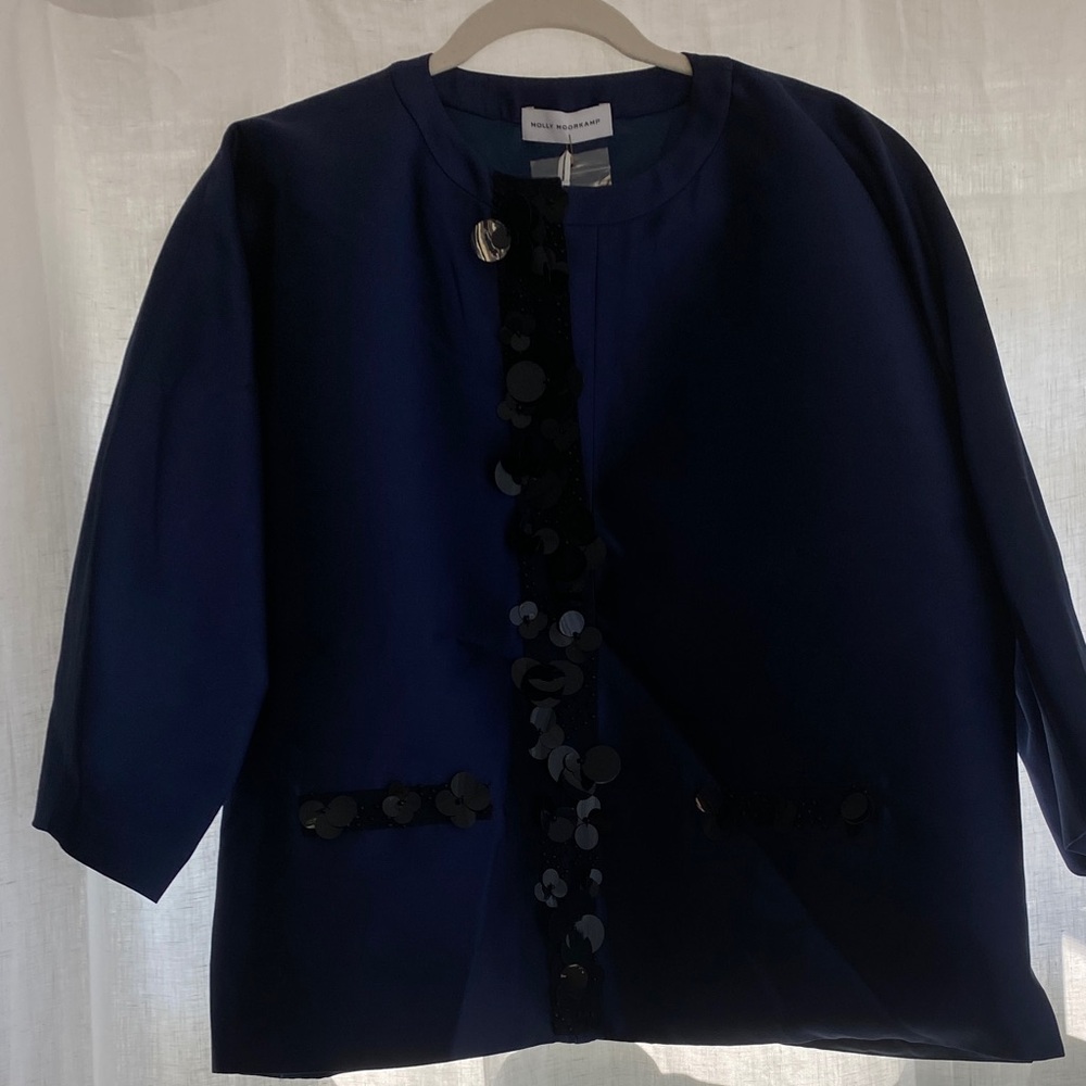Molly Moorkamp Elegant Navy Jacket with Sequin Accents “Elaine”
